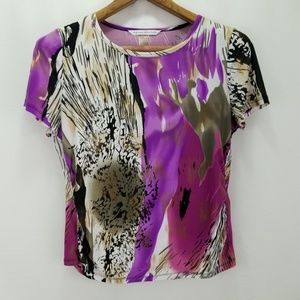 Peter Nygard Stretch Top Colorful Petite Large